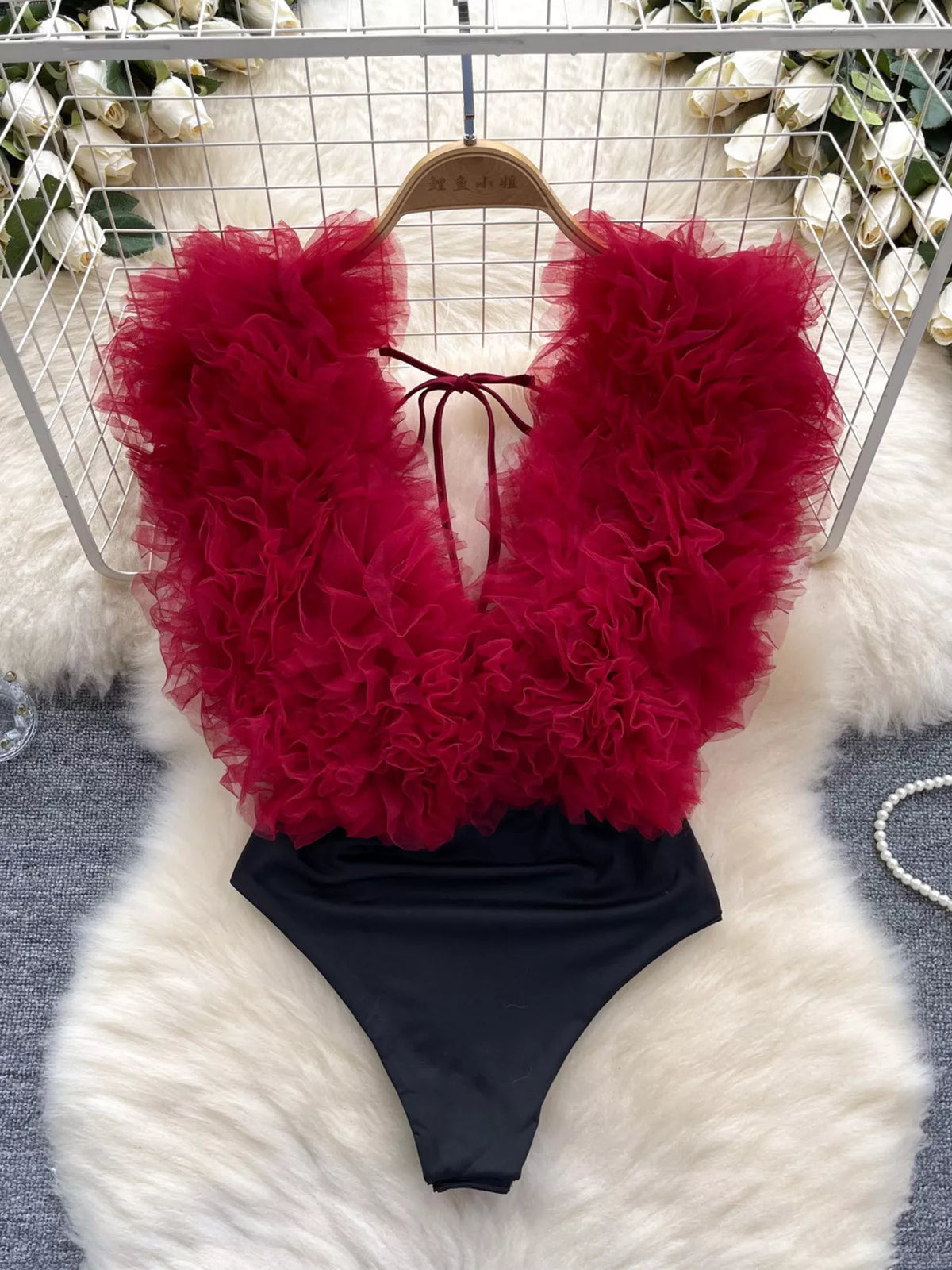 Chic Society Ruffle Trim Bodysuit