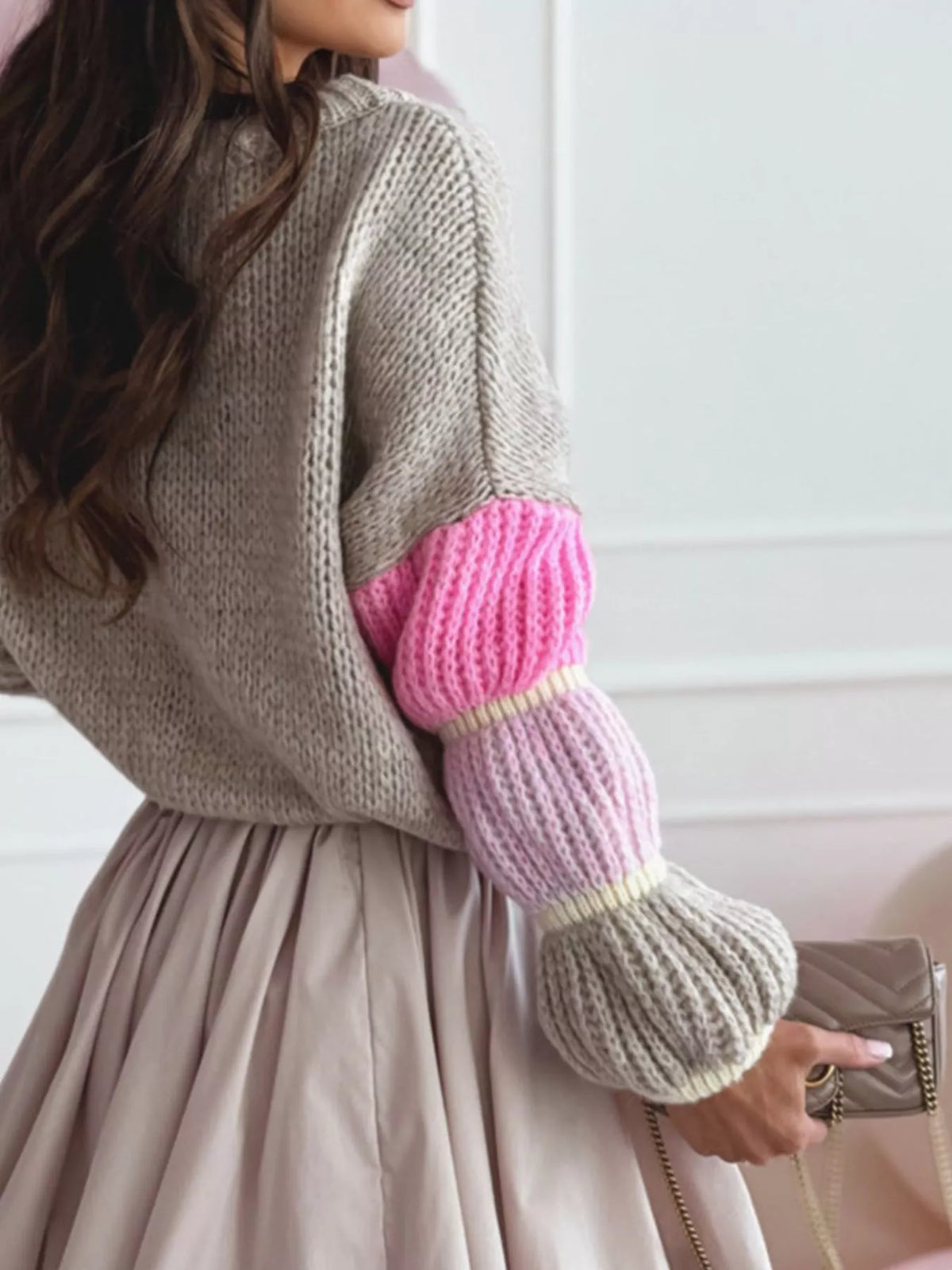 City Contrast Color Block Sweater