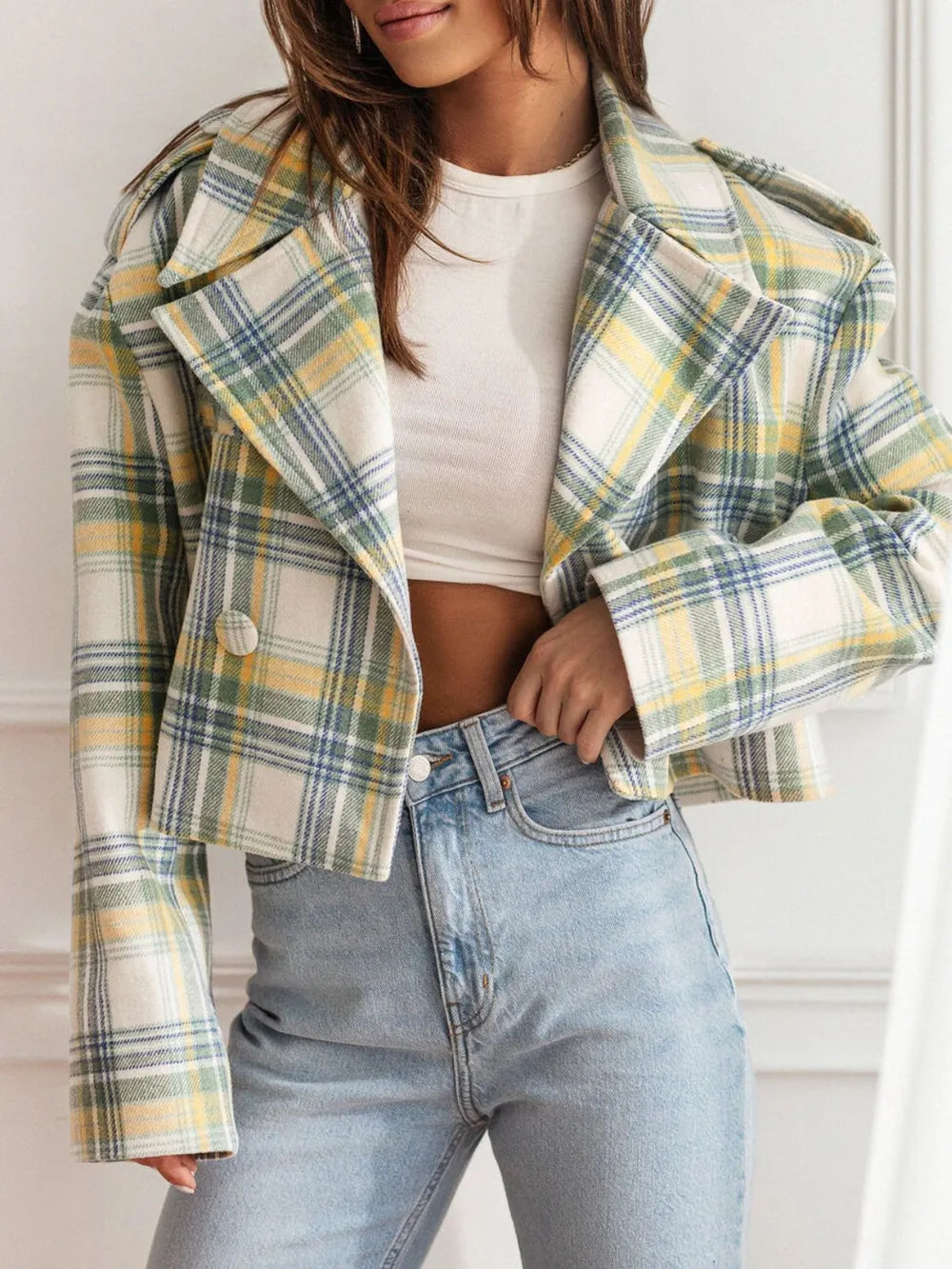 Foundry Glow Plaid Cropped Jacket