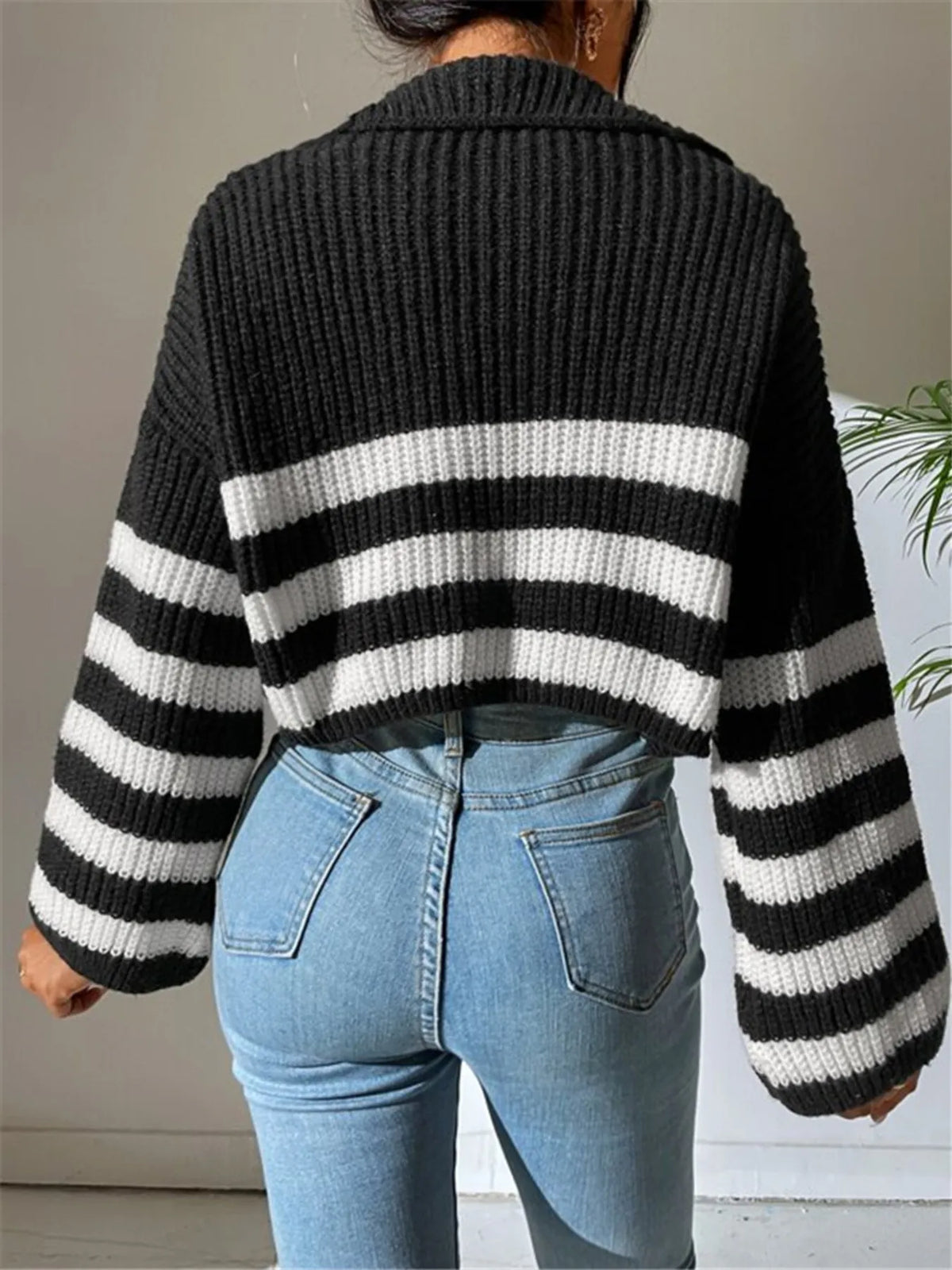 Harbor Stripe Half-Zip Sweater