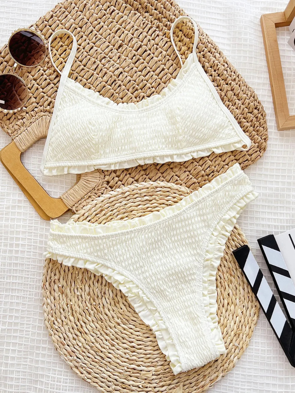 Sea Glass Frill Textured Bikini