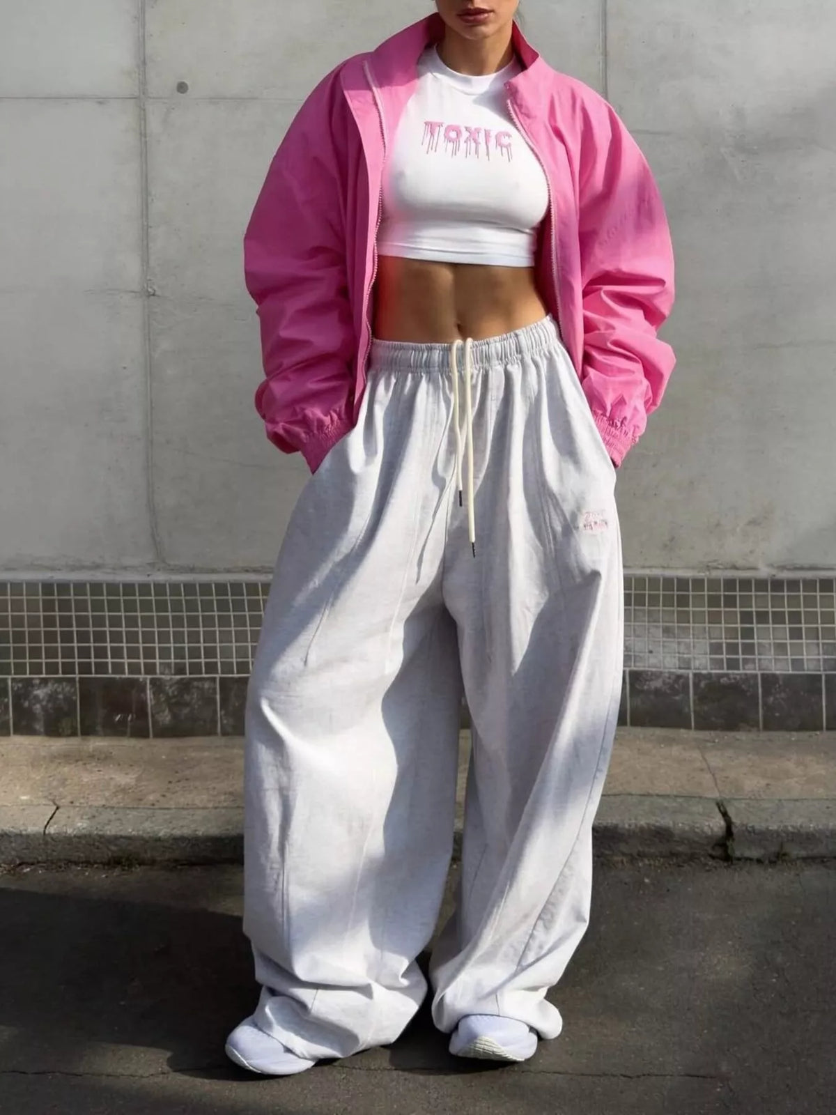 Neon Bloc Oversized Bomber Jacket