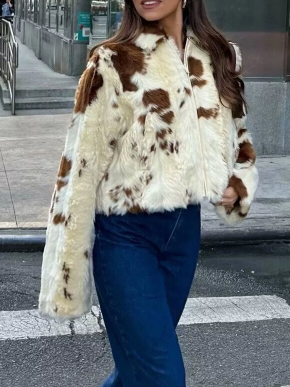 Midtown Muse Faux Fur Cropped Jacket