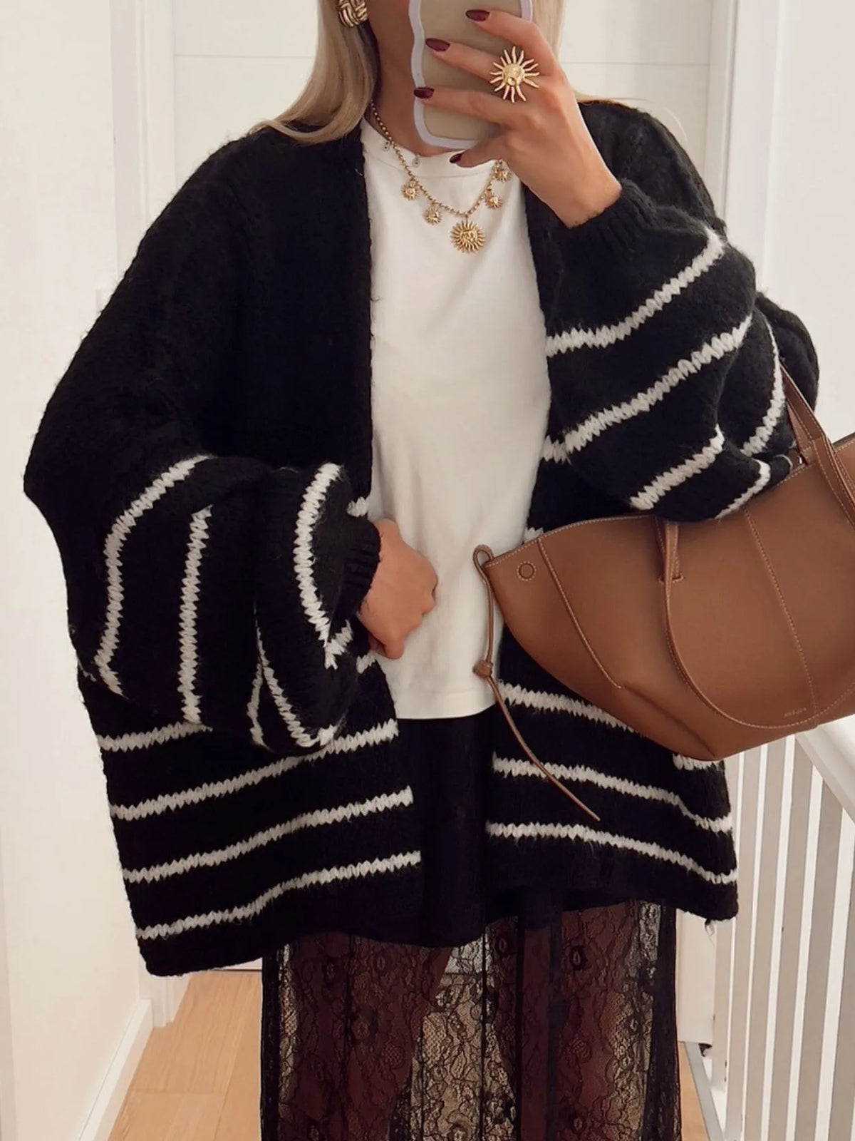 Industrial Muse Striped Cardigan