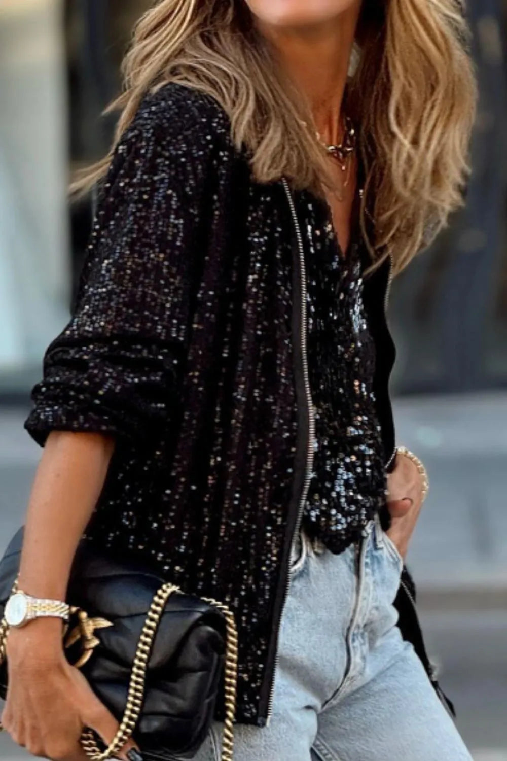 Midnight Spark Sequin Jacket