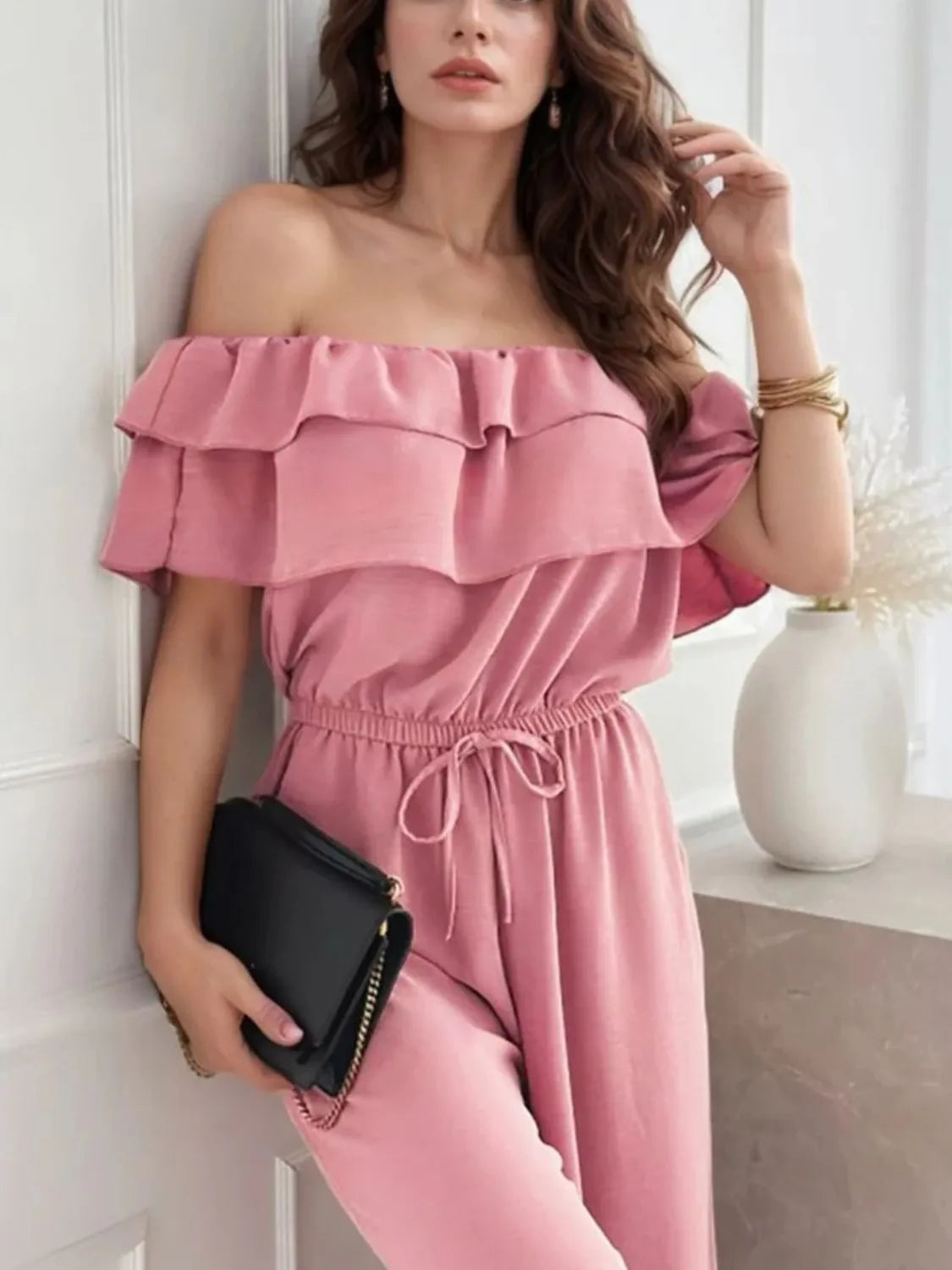 Sunset Ruffle Off-Shoulder Jumpsuit