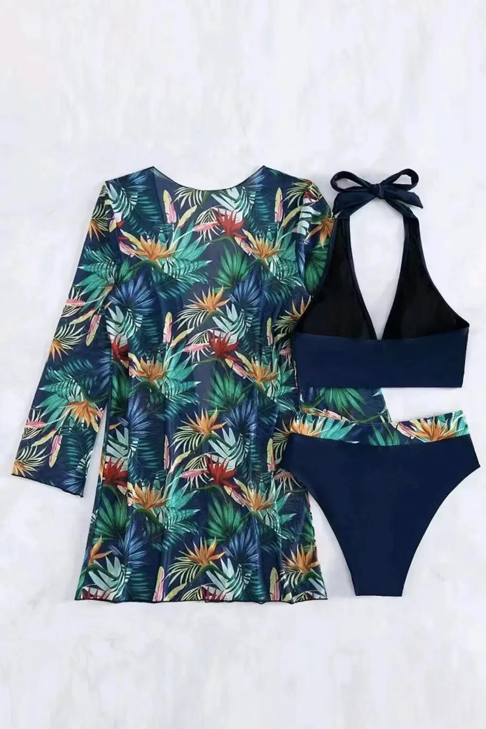 Island Heat Printed Three-Piece Swim Set