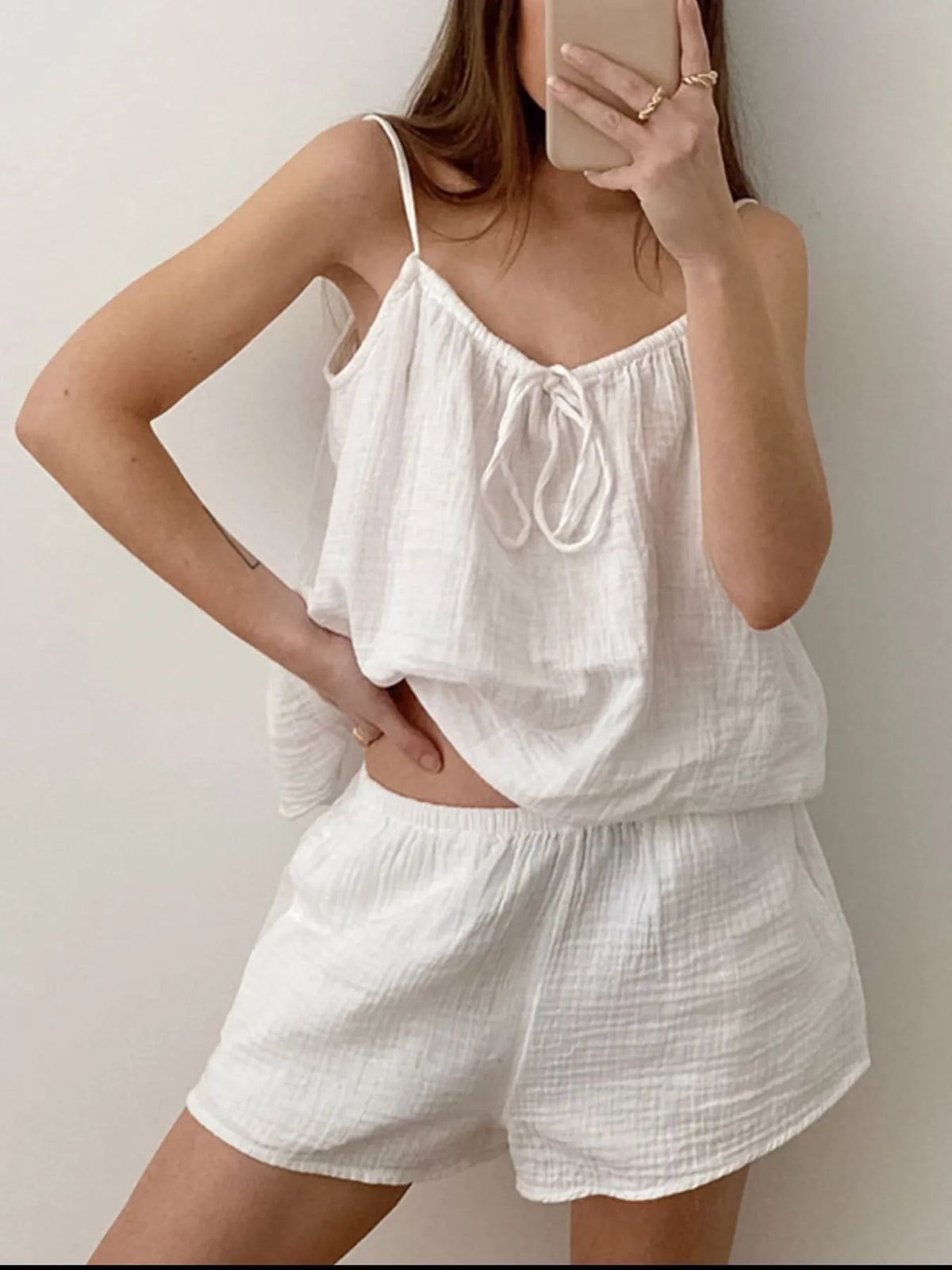 Serenade Tie Front Cami and Shorts Set