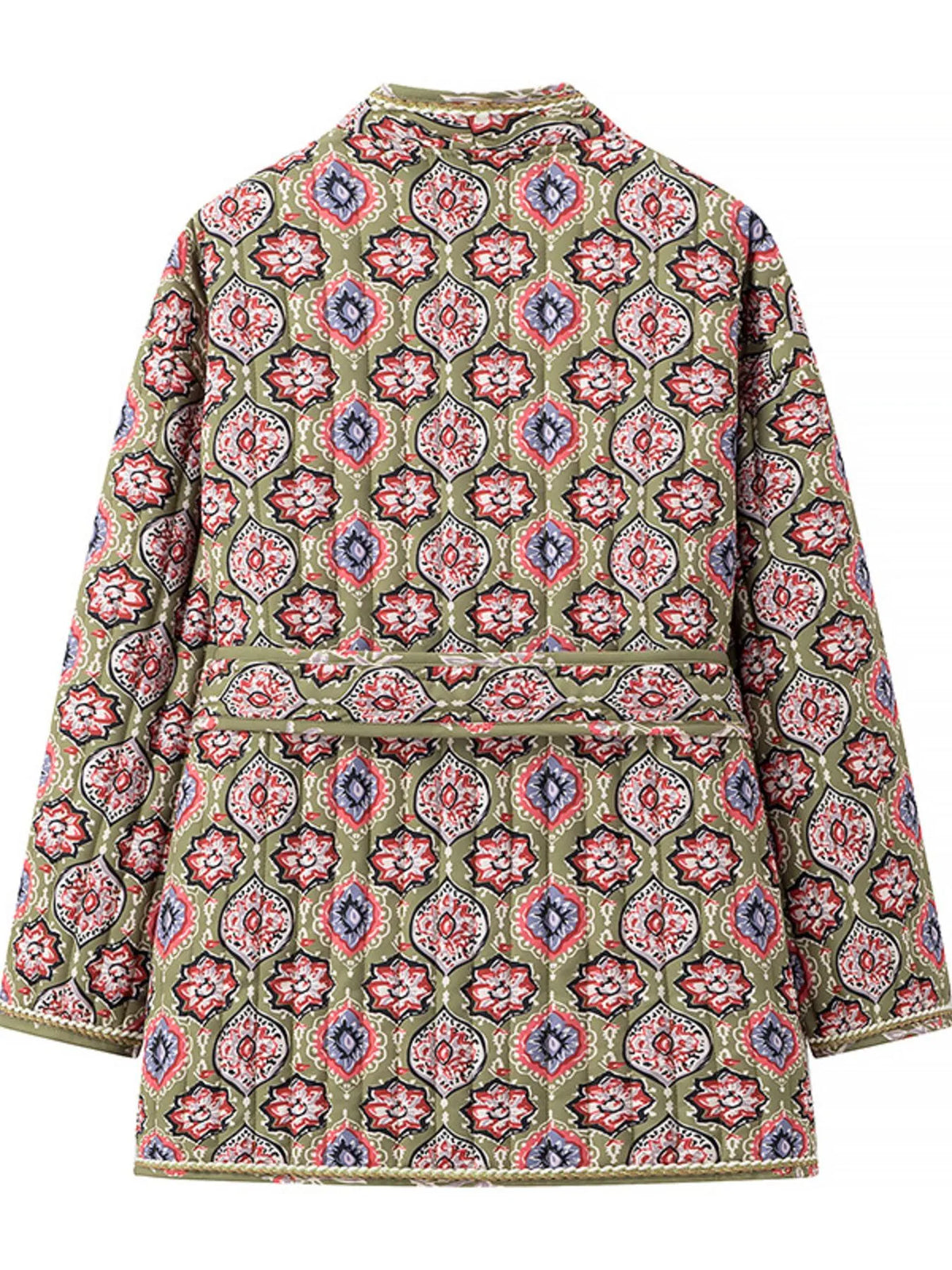 Cobblestone Muse Belted Floral Coat