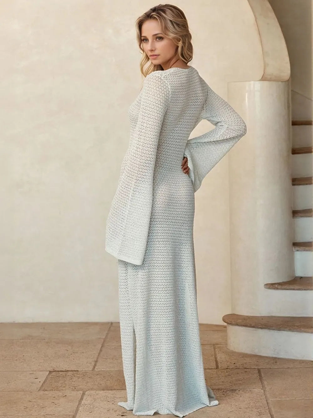 Golden Hour Flare Sleeve Cover-Up Dress