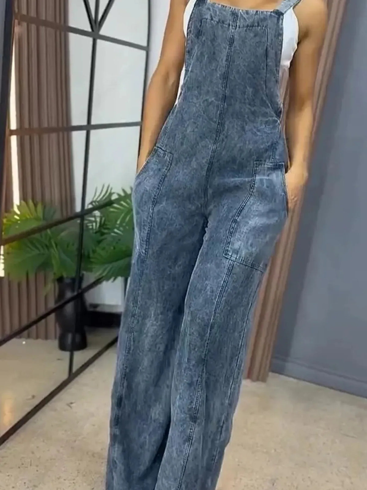 Hudson Blue Wide-Leg Denim Jumpsuit