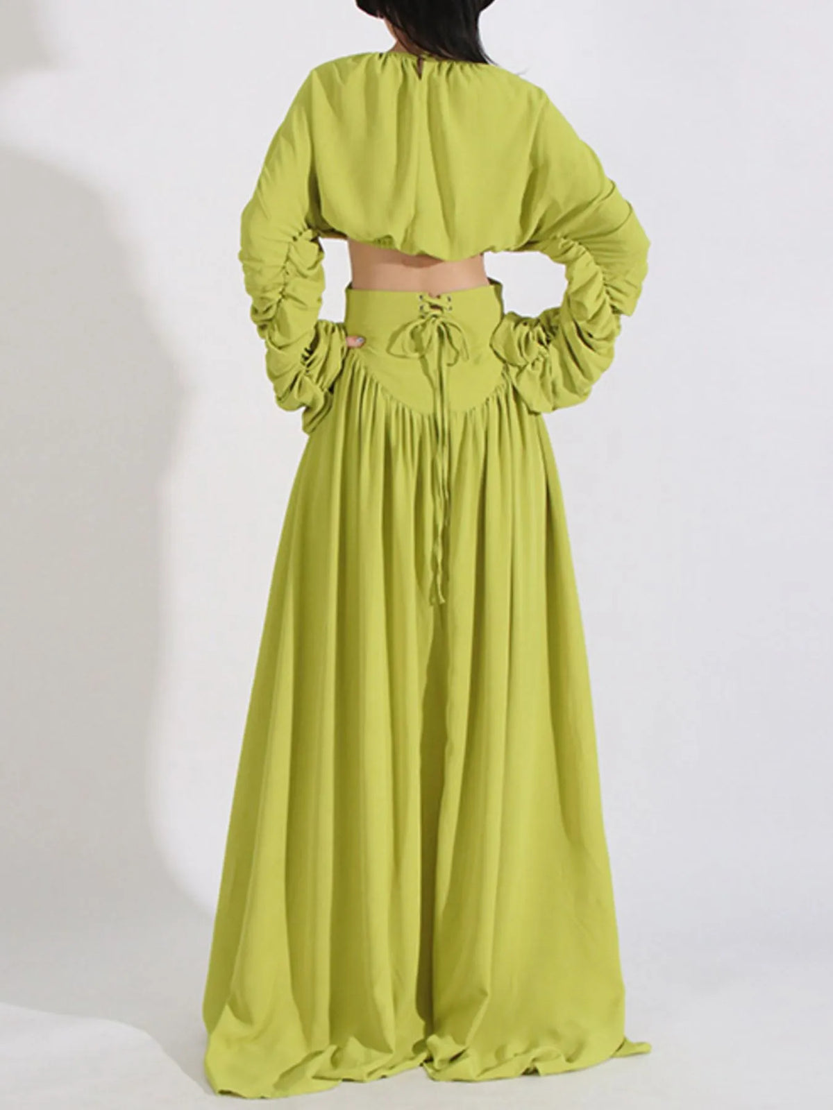 Midnight Contour Ruched Top & Skirt Set