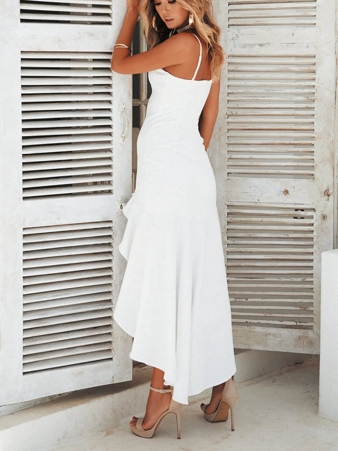 Midnight Flow Ruffled Cami Dress