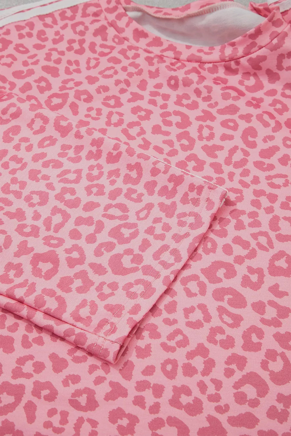 Cozy Corner Leopard Print Two-Piece Set with Side Stripes