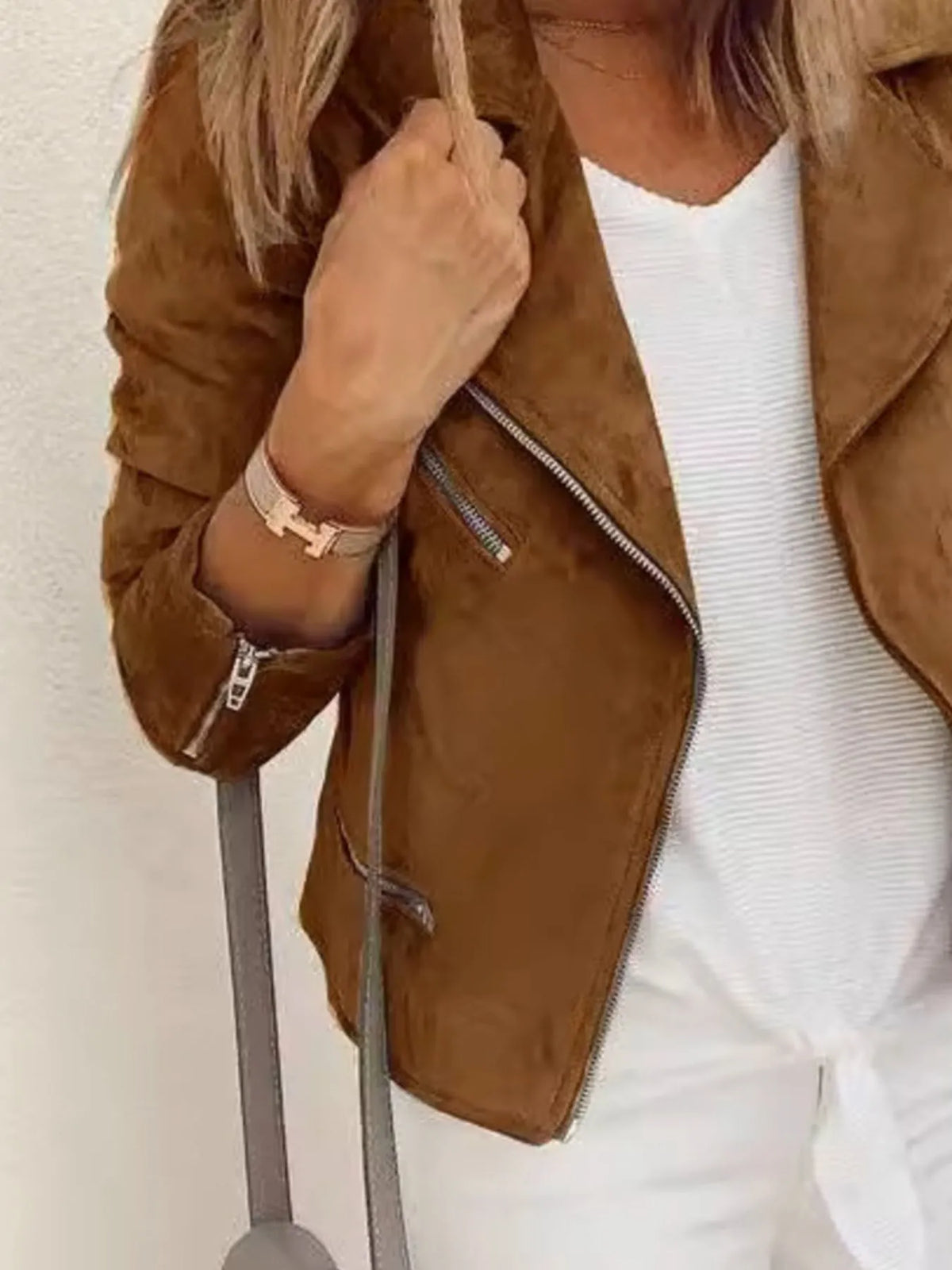 Effortless Edge Zip Up Long Sleeve Jacket