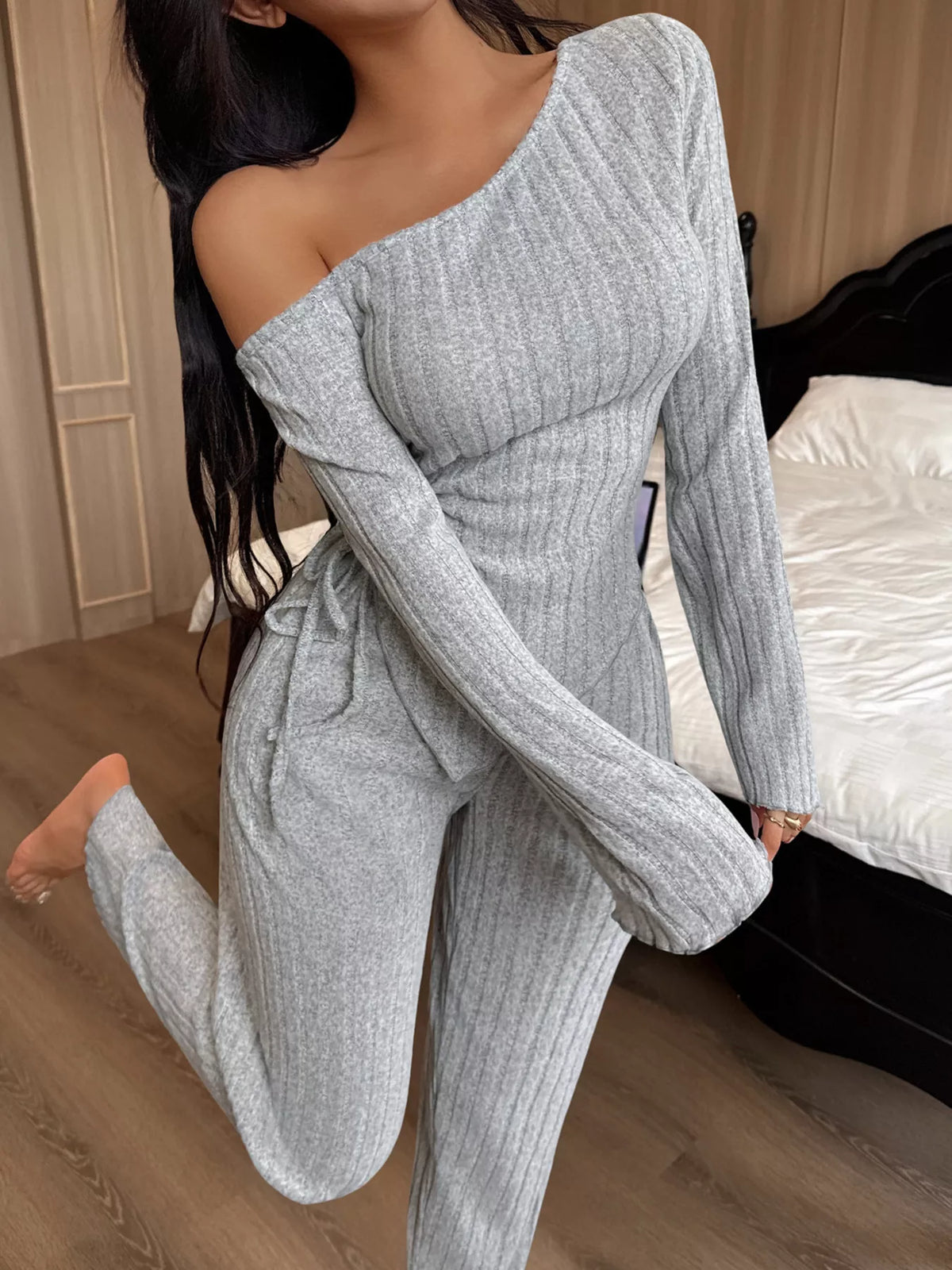 Loft Living Ribbed Knit Top & Pants Set