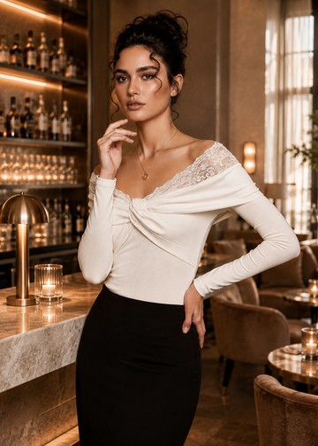 Esme Lace Off-Shoulder Bodysuit