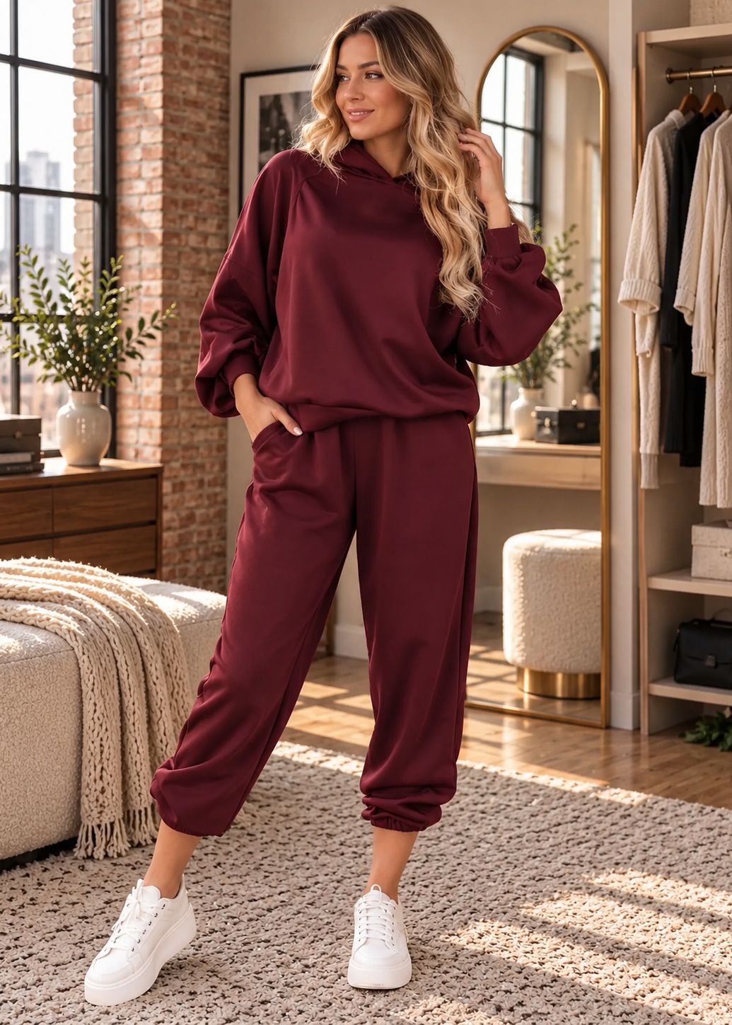 Rebel Chic Casual Hoodie & Cropped Pants Set