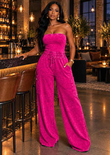 Golden Hour Strapless Wide-Leg Jumpsuit
