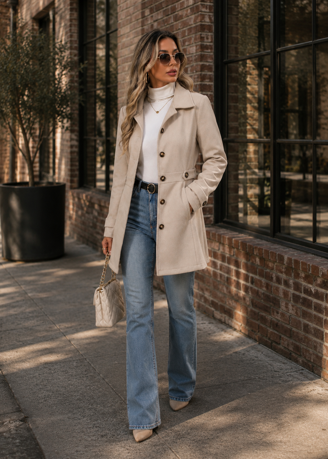 Refined Edge Button Up Long Sleeve Coat