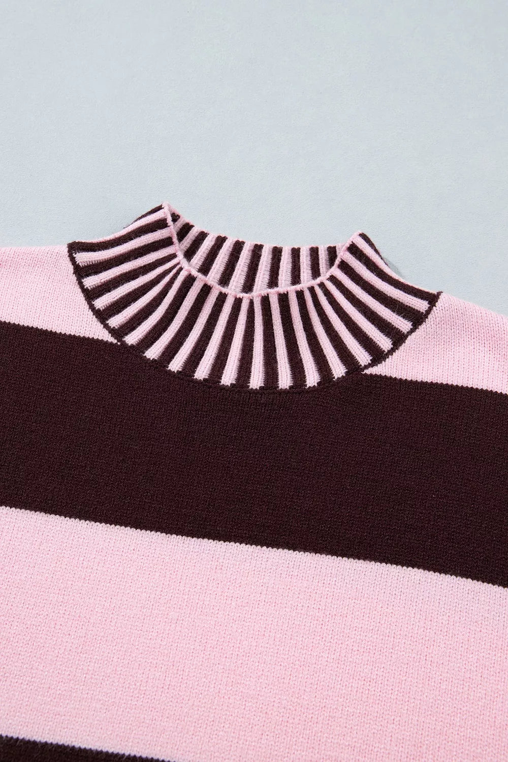 Cozy Corner Stripe Contrast Dropped Shoulder Sweater