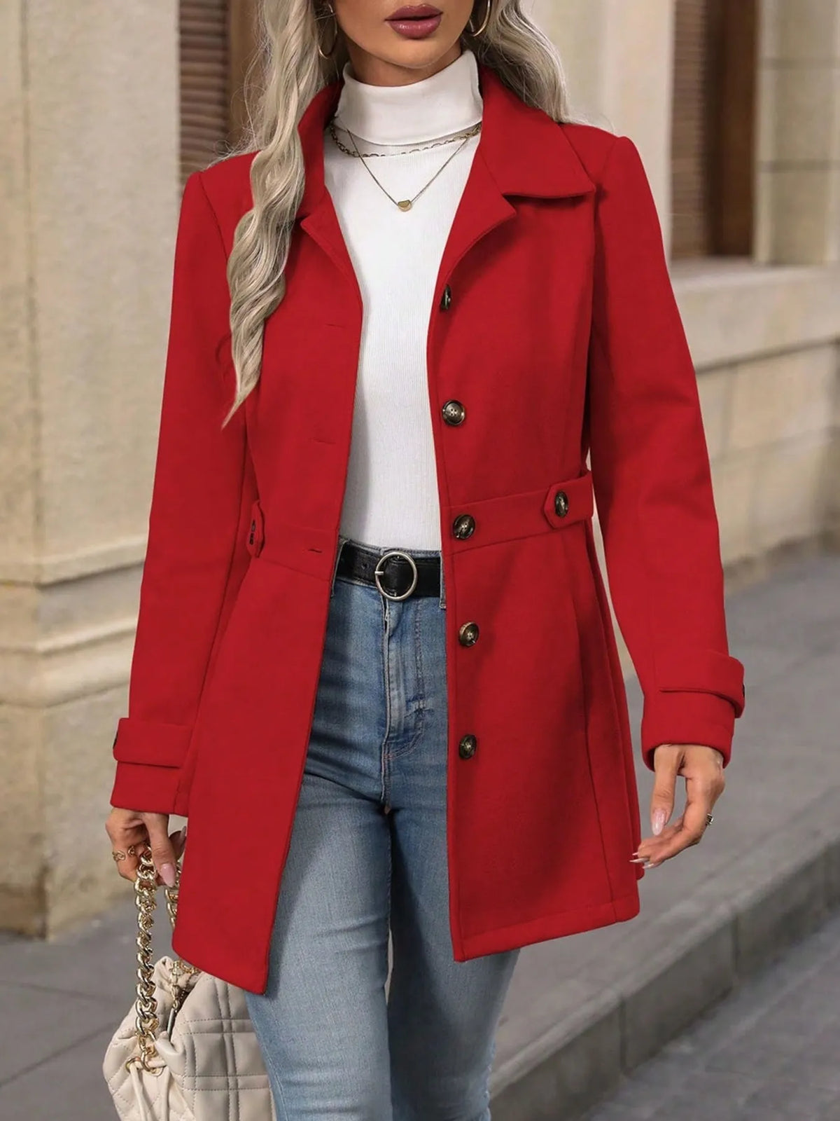 Refined Edge Button Up Long Sleeve Coat