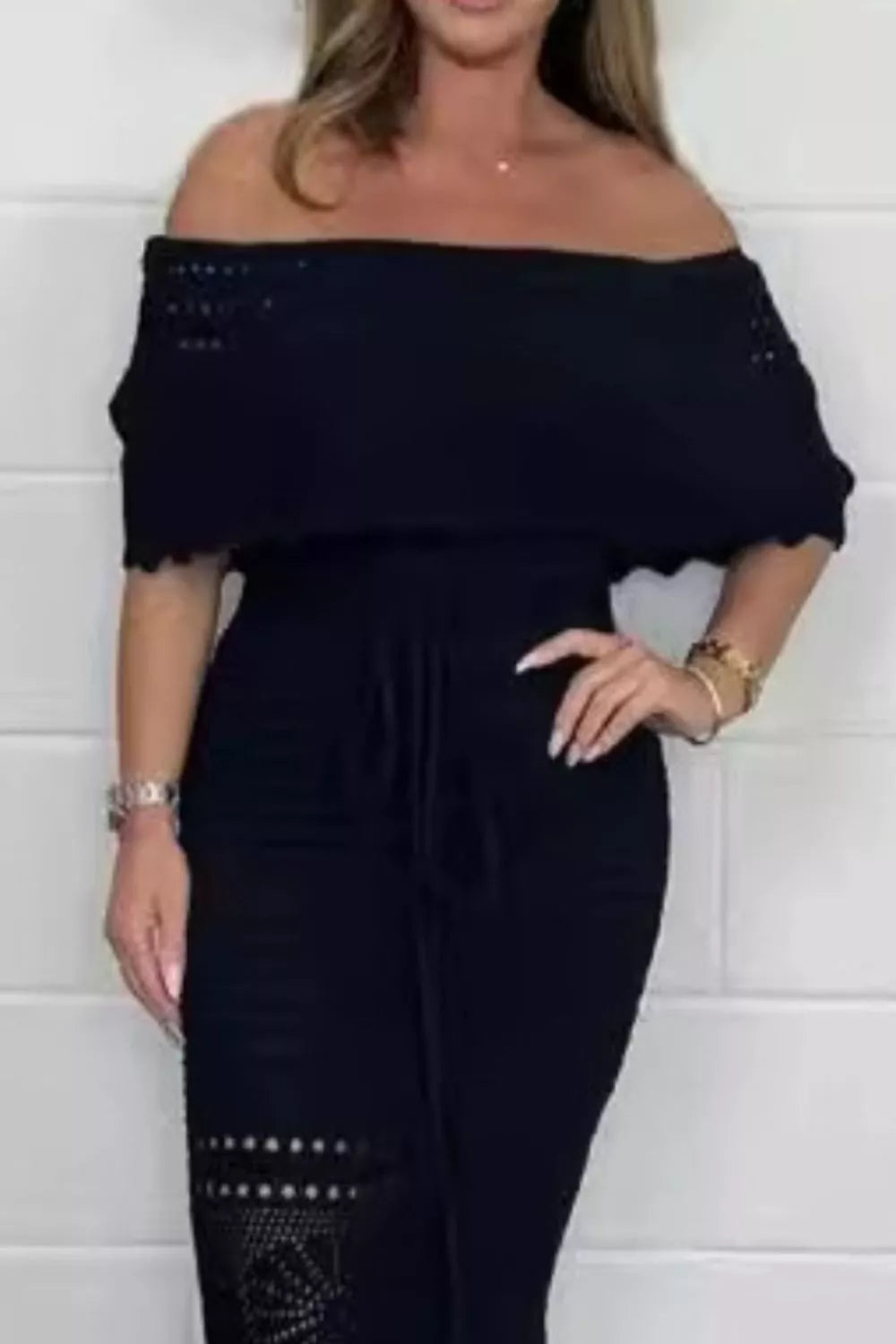 Solstice Crochet Off-Shoulder Maxi Dress