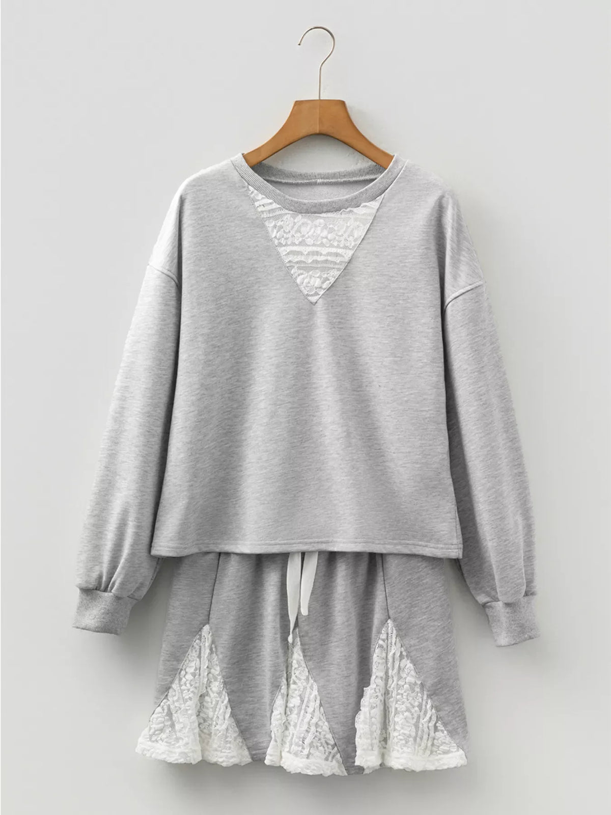 Harbor Lace Drop Shoulder Top & Skort Set