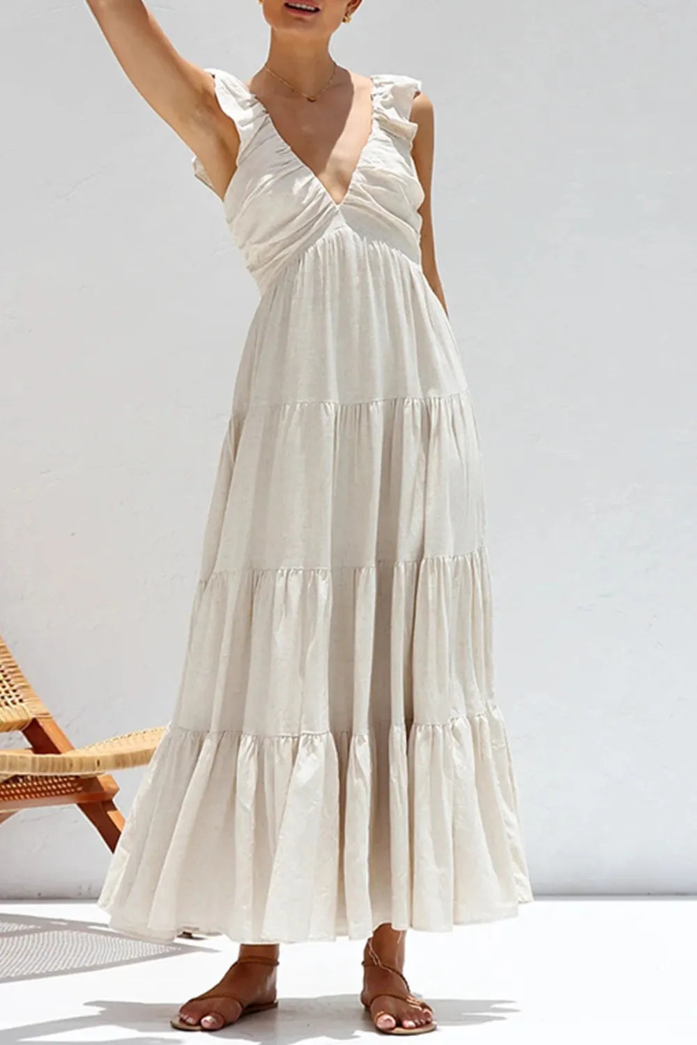 Willow Ruffle V-Neck Tiered Dress