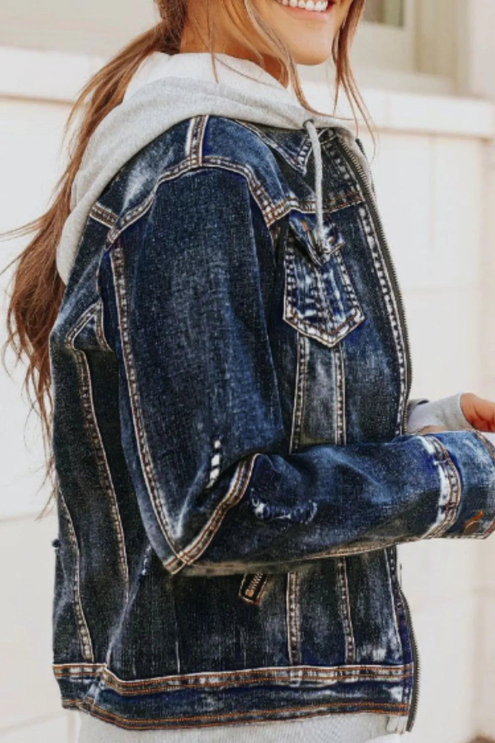 Brooklyn Layers Hooded Denim Jacket