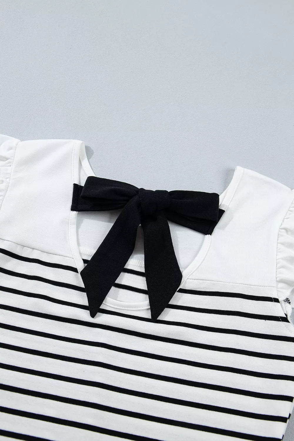 City Bow Back Stripe Ruffle Tank