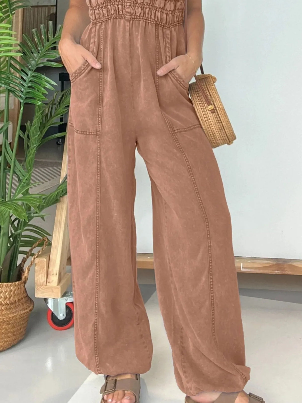 Santorini Breeze Wide-Leg Jumpsuit