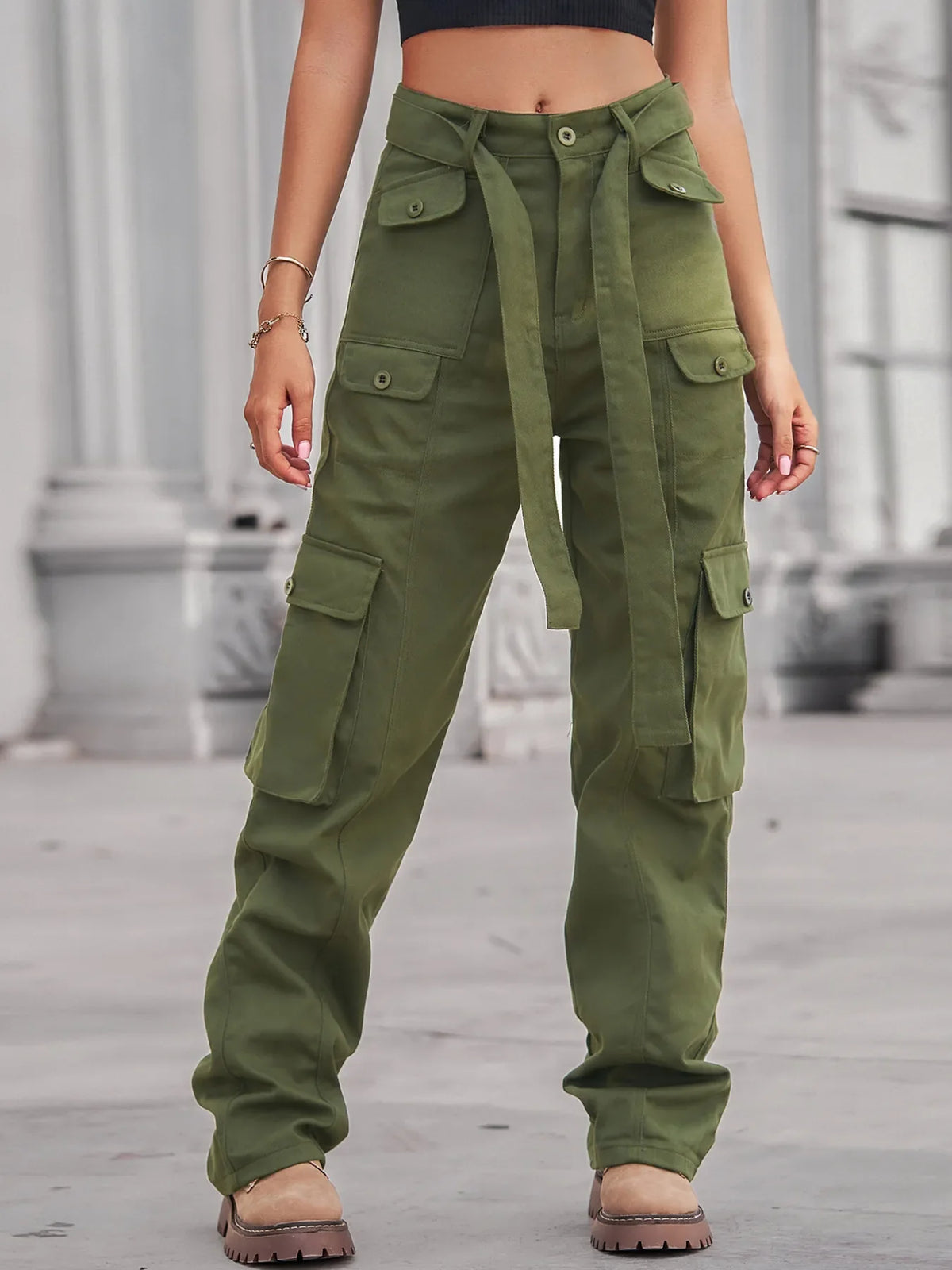 Metro Muse High-Waisted Cargo Jeans