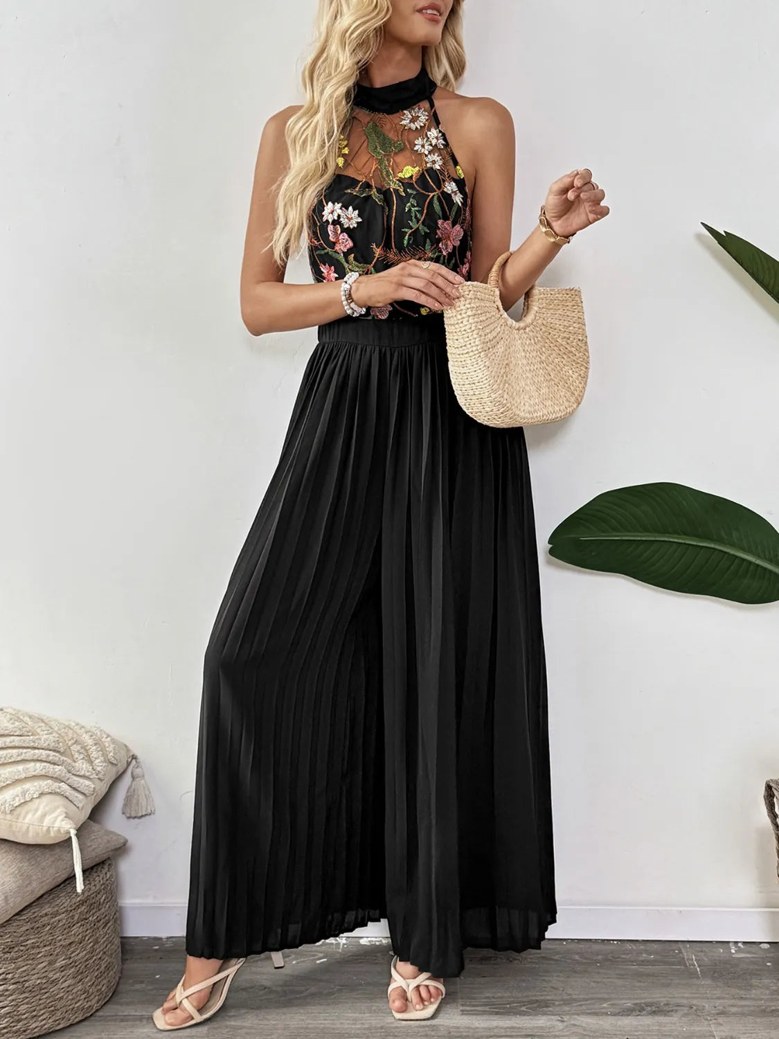 Amalfi Garden Embroidered Jumpsuit