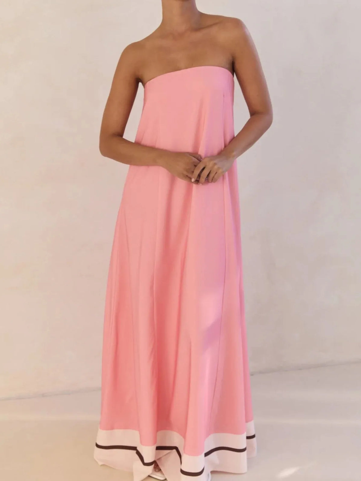 Sunset Flow Printed Tube Maxi Dress