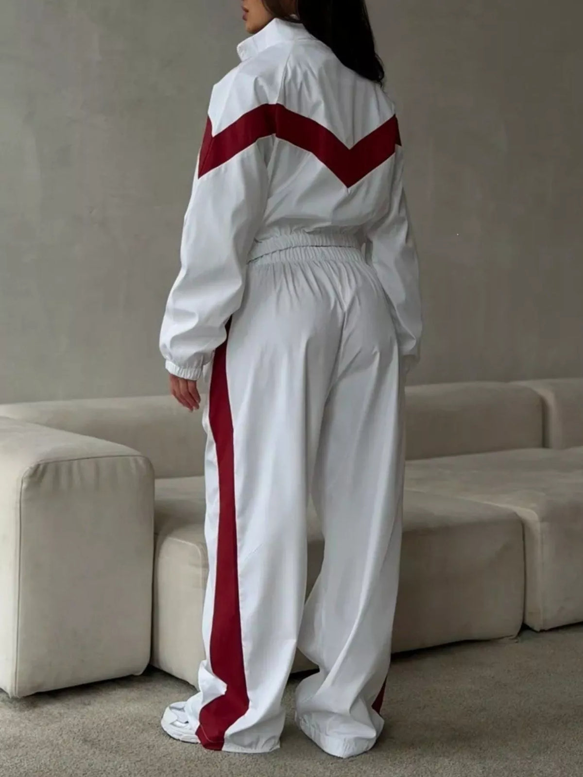 Street Society Color Block Zip Up Top & Pants Set