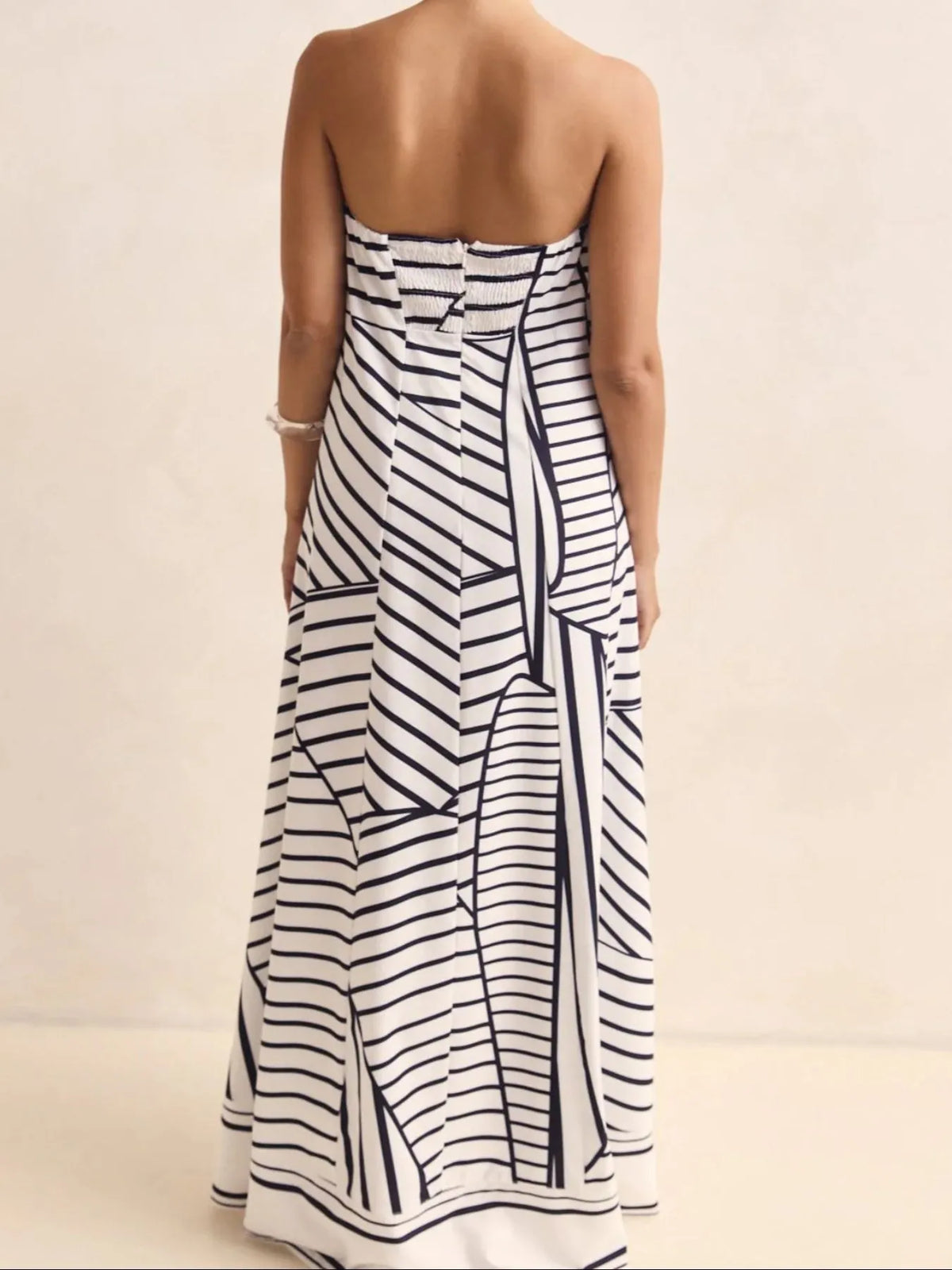 Sunset Flow Printed Tube Maxi Dress