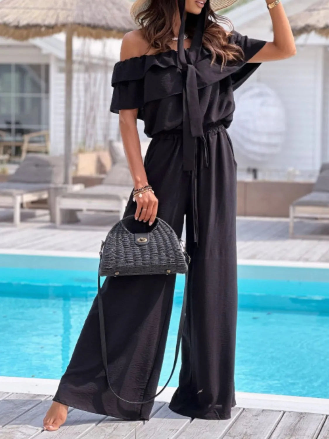 Sunset Ruffle Off-Shoulder Jumpsuit