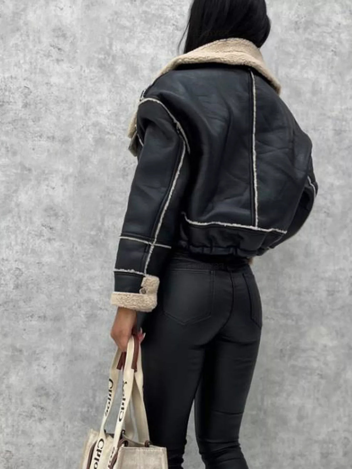 Ridge Contrast Sherpa Cropped Jacket