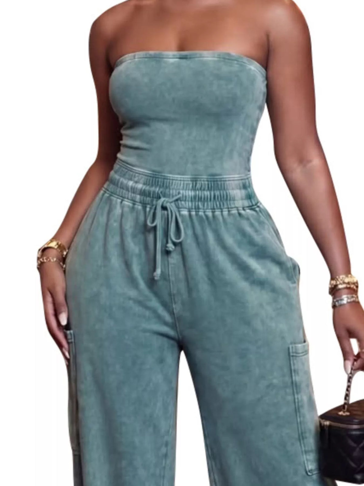 Golden Hour Strapless Wide-Leg Jumpsuit