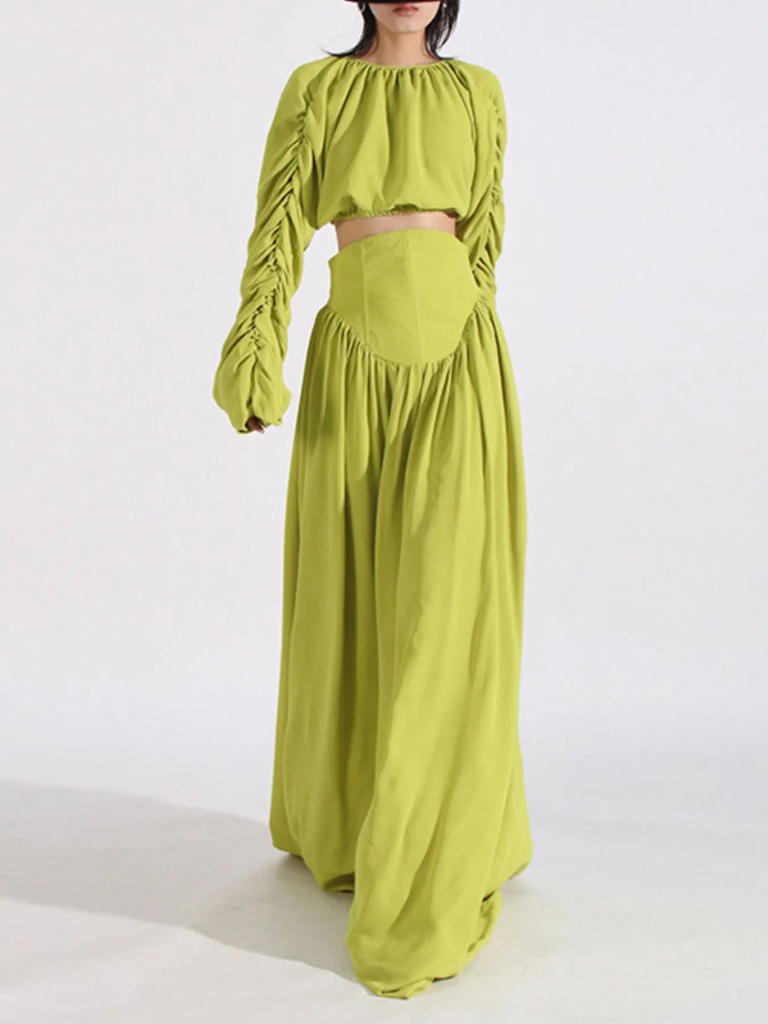 Midnight Contour Ruched Top & Skirt Set
