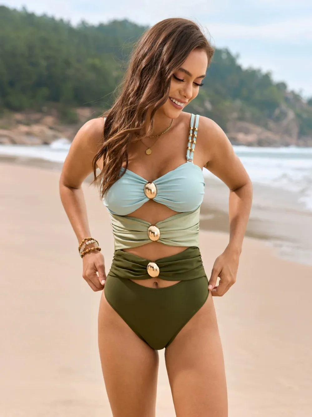 Dockside Drift Sweetheart Neck Swimwear