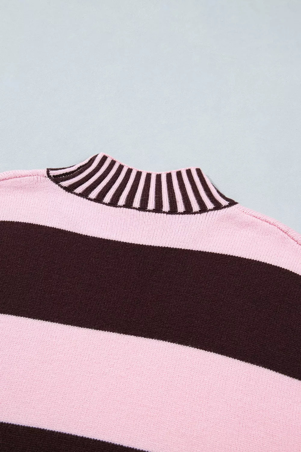 Cozy Corner Stripe Contrast Dropped Shoulder Sweater