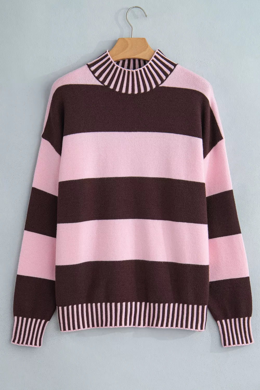 Cozy Corner Stripe Contrast Dropped Shoulder Sweater