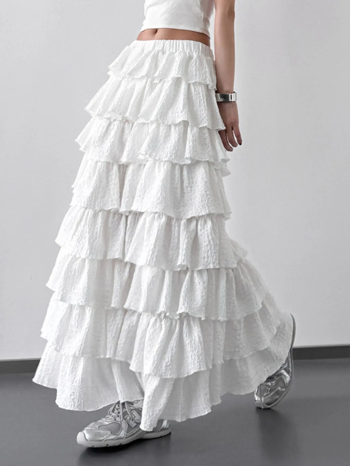 Harbor Flow Ruffle Layered Maxi Skirt