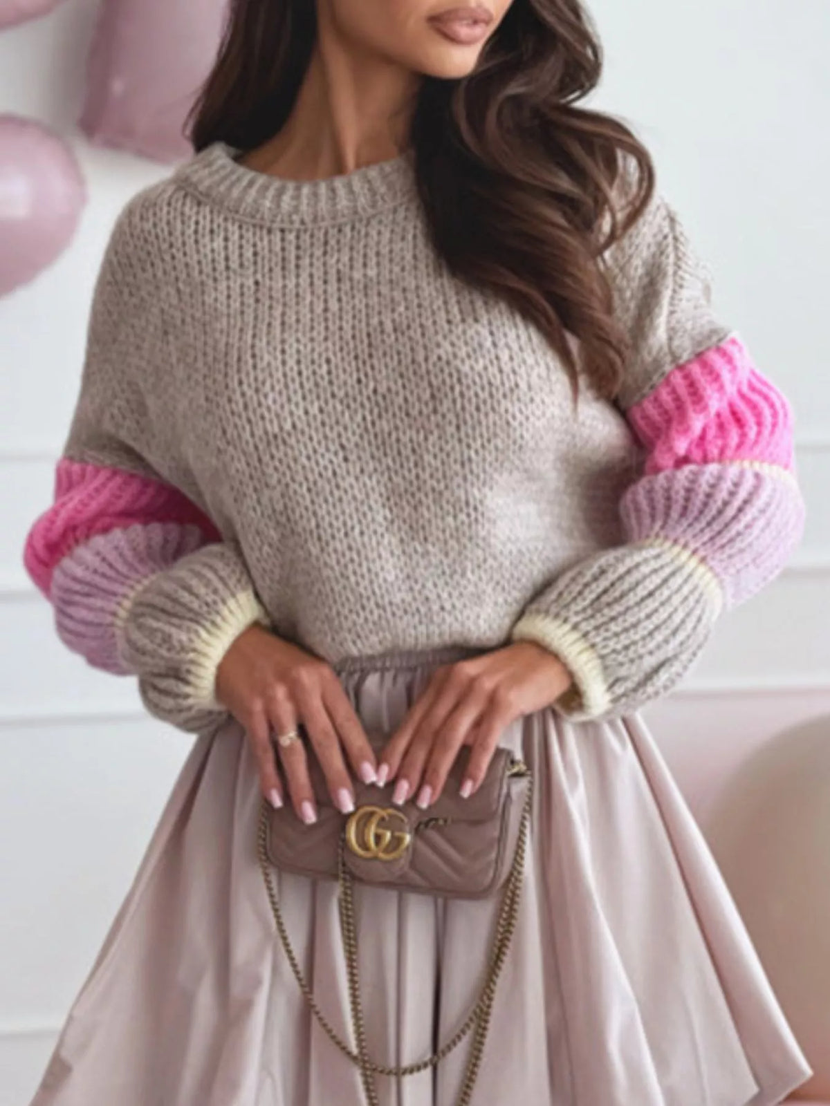 City Contrast Color Block Sweater