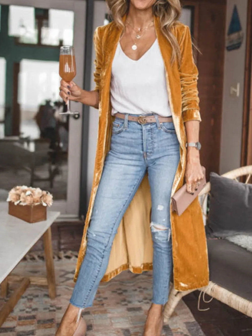 Harborline Open Drape Long Cardigan