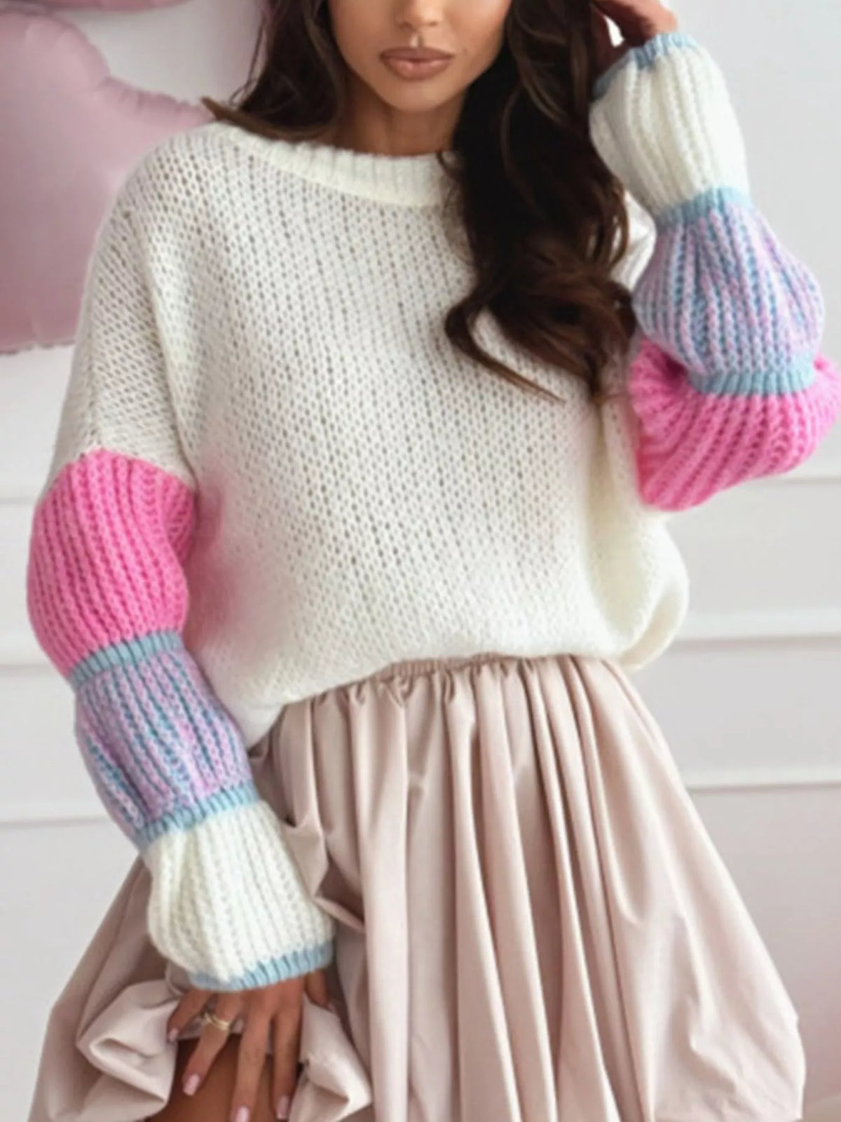 City Contrast Color Block Sweater