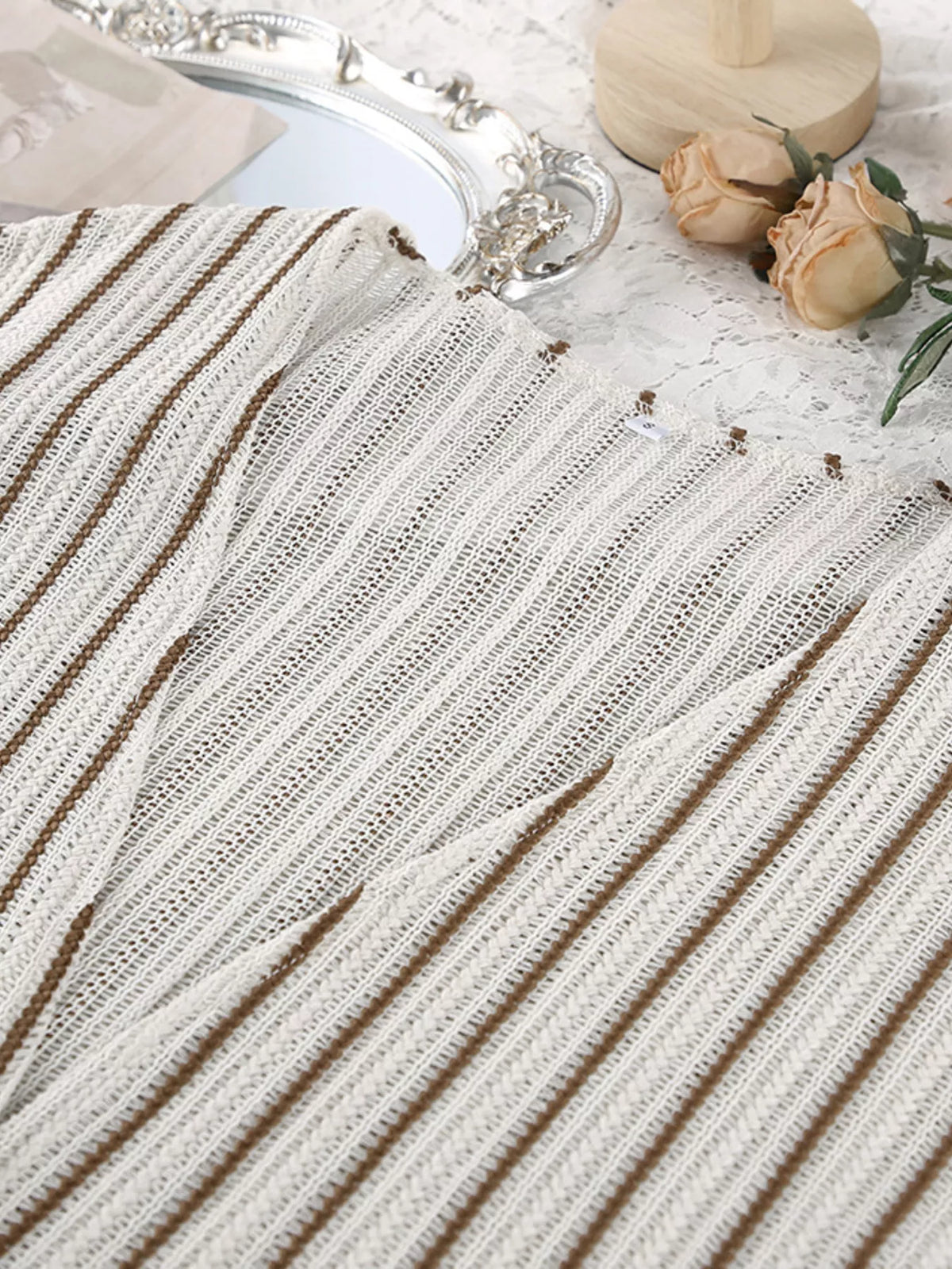 Sunday Muse Striped Tied Top & Shorts Set