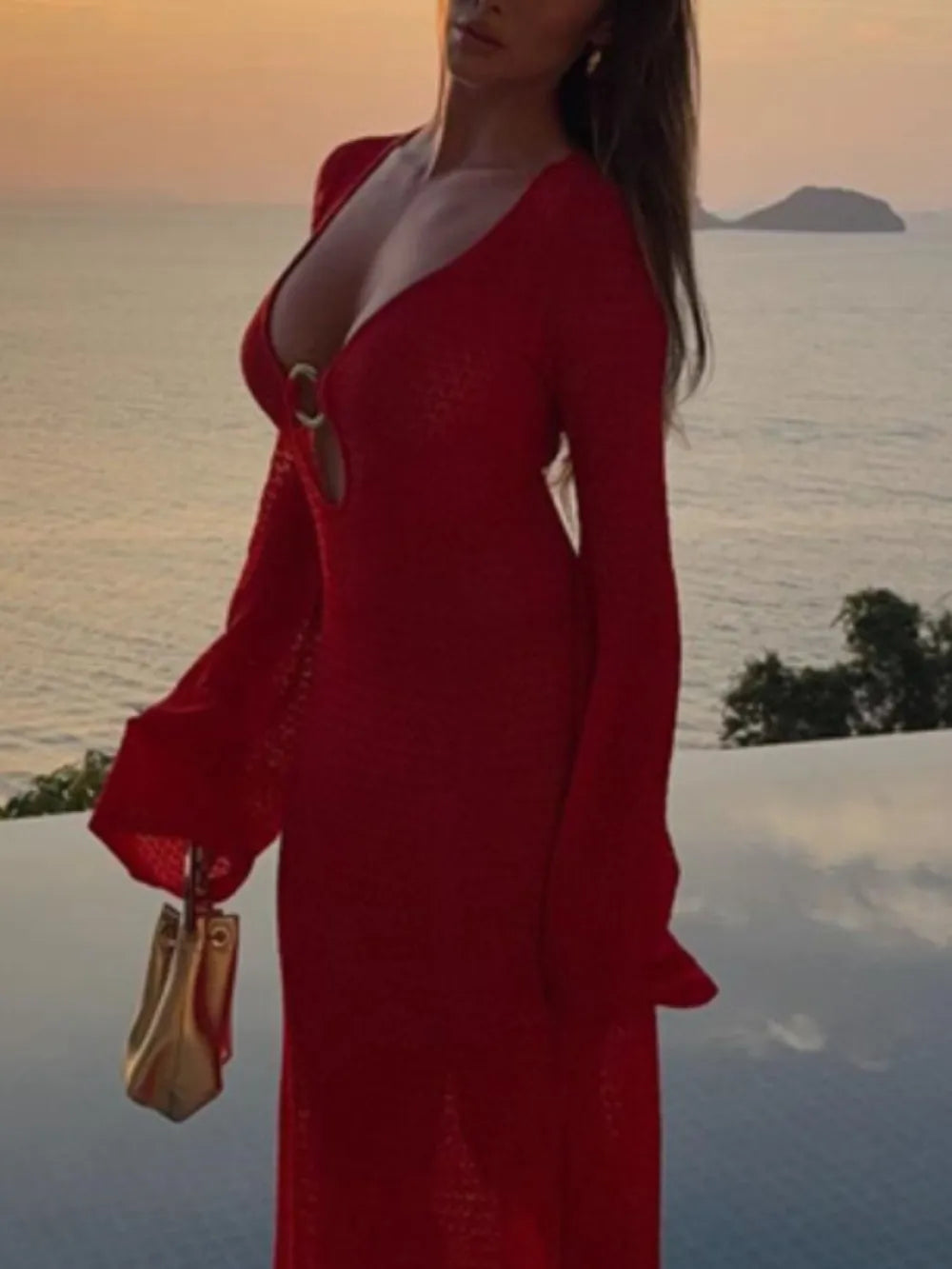 Santorini Nights Plunge Cover-Up Dress